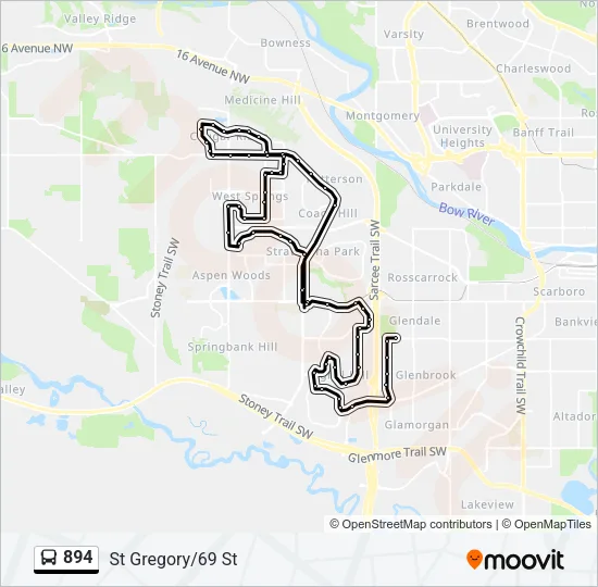 894 Bus Line Map