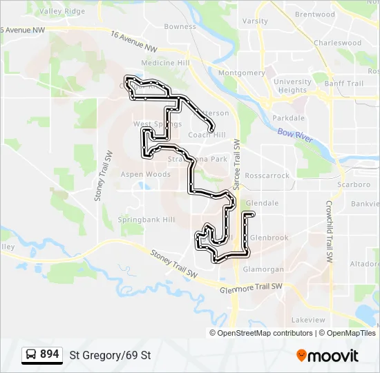 894 Bus Line Map