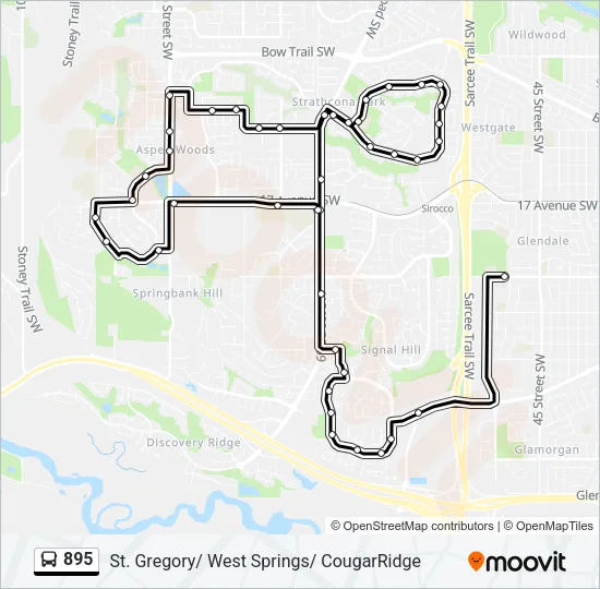 895 Bus Line Map