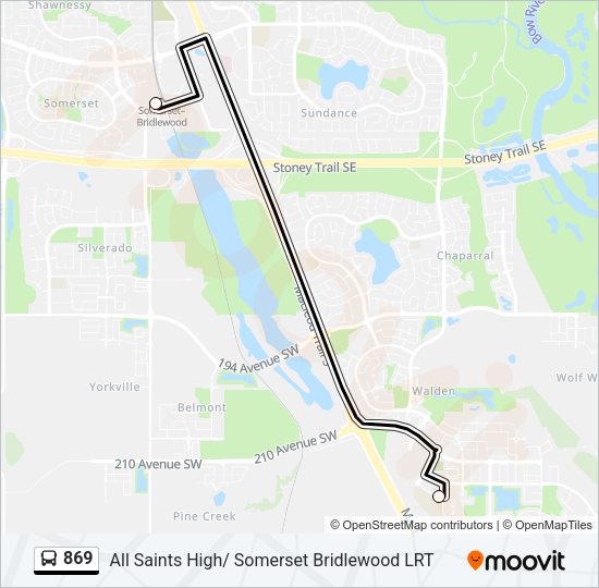 869 Bus Line Map