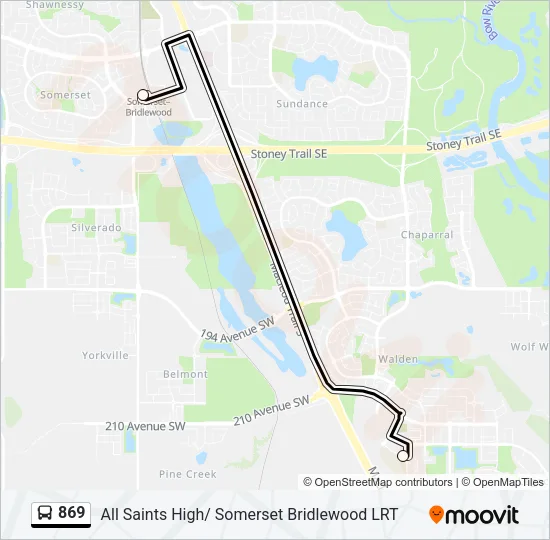 869 Bus Line Map