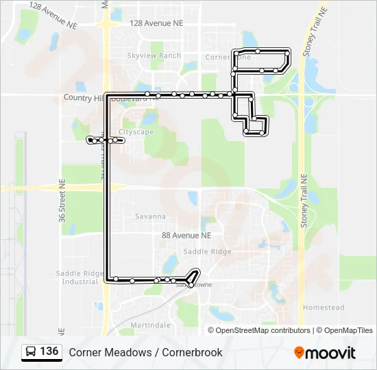 136 Bus Line Map