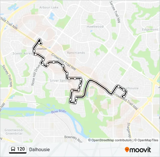 Plan de la ligne 120 de bus
