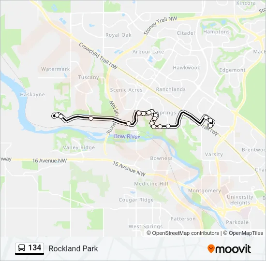 134 Bus Line Map