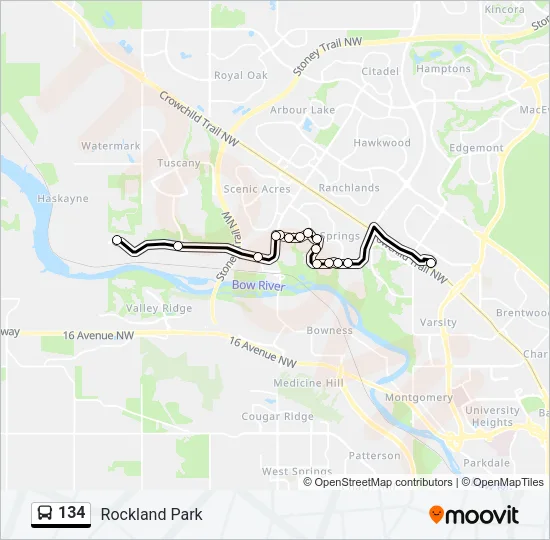 134 Bus Line Map