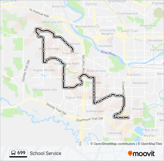 Plan de la ligne 699 de bus