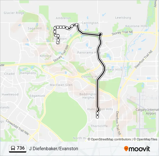 736 Bus Line Map