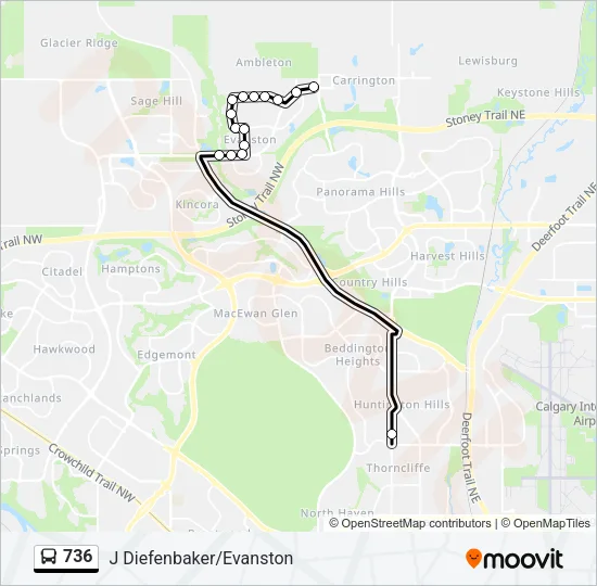 736 Bus Line Map