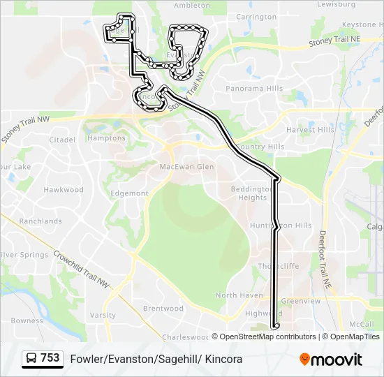 753 Bus Line Map