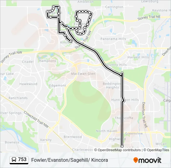 753 Bus Line Map