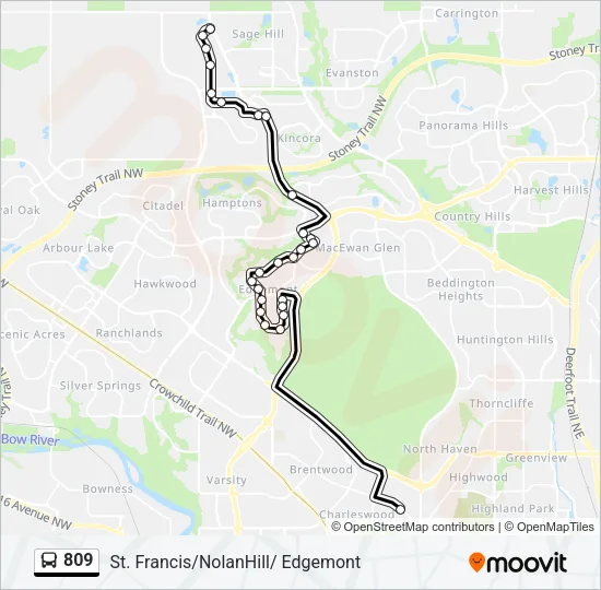 809 Bus Line Map