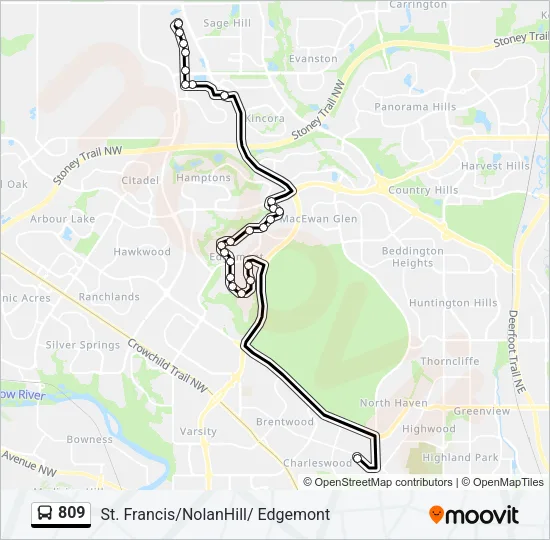 809 Bus Line Map