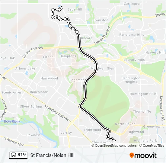 819 Bus Line Map