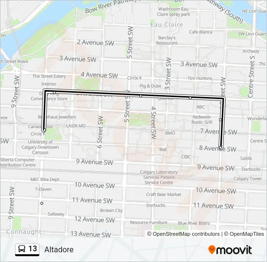 13 Bus Line Map