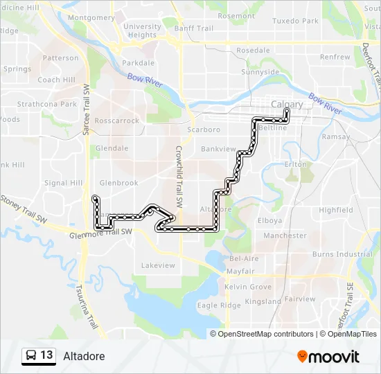 13 Bus Line Map