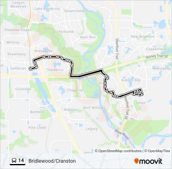 14 Bus Line Map
