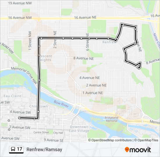 17 bus Line Map