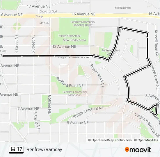 17 Bus Line Map
