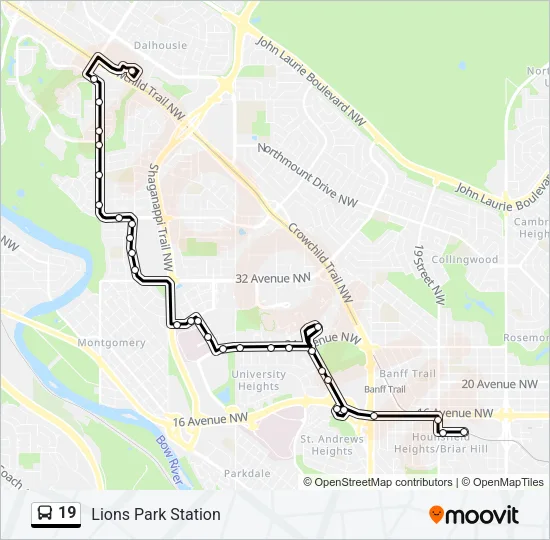 19 Bus Line Map