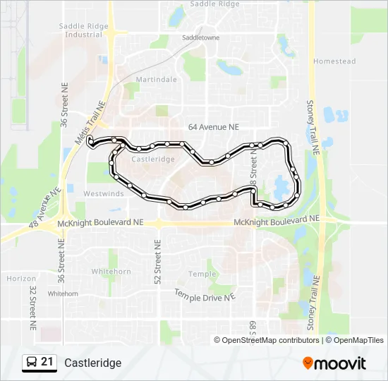 21 Bus Line Map