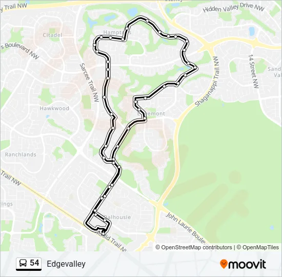 54 Bus Line Map