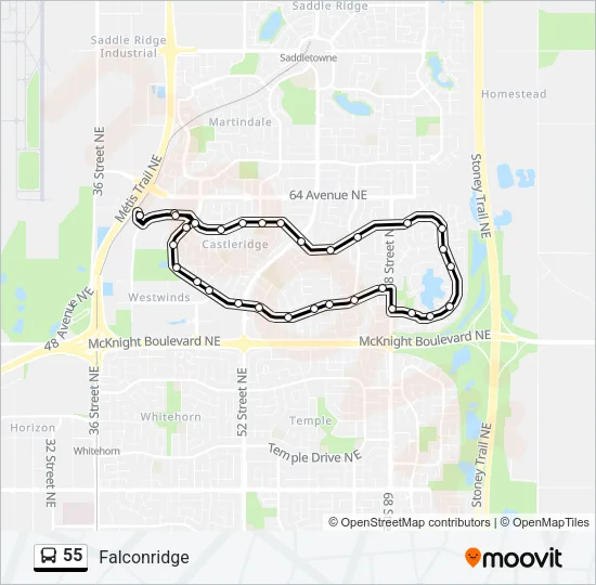 55 Bus Line Map