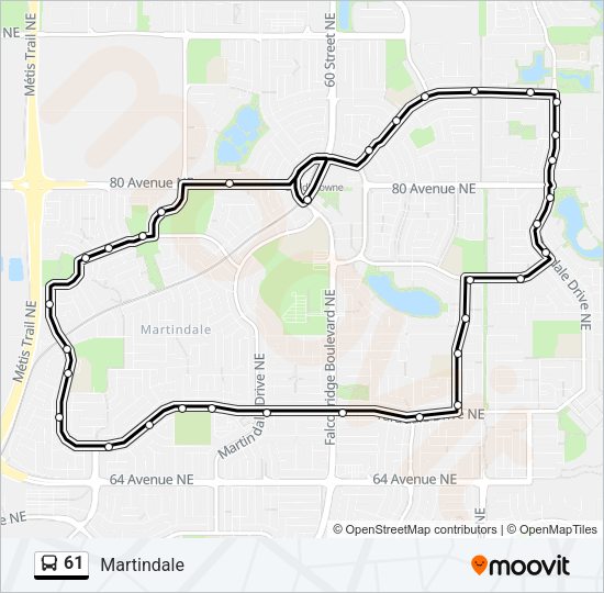 61 Bus Line Map