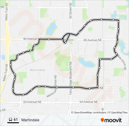 61 Bus Line Map