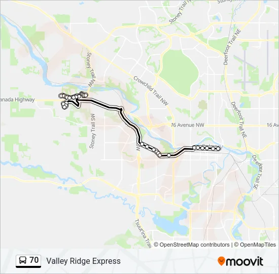 70 Bus Line Map
