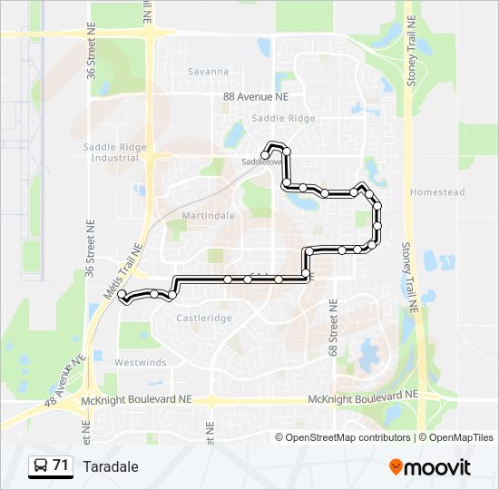 71 Bus Line Map