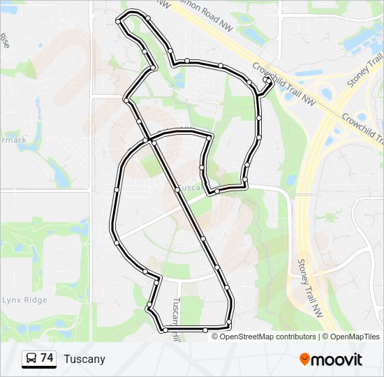 74 Bus Line Map