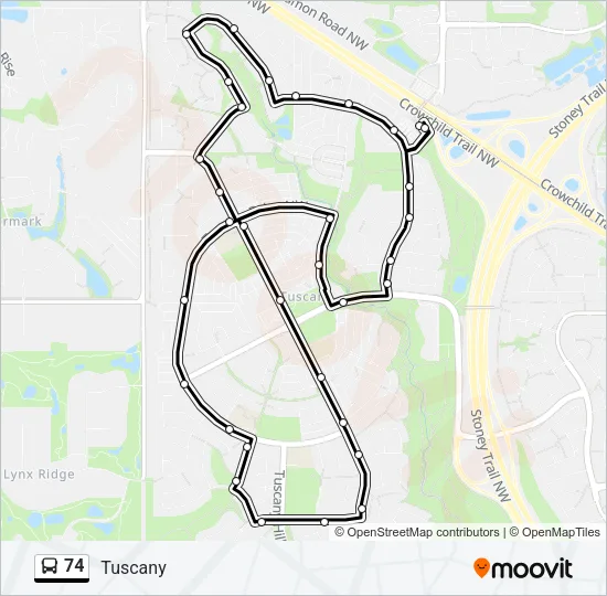 74 Bus Line Map