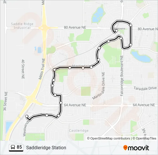 85 Bus Line Map