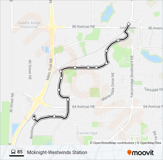 85 Bus Line Map
