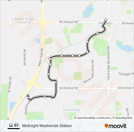 85 Bus Line Map