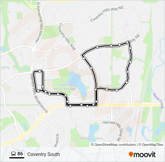 86 Bus Line Map