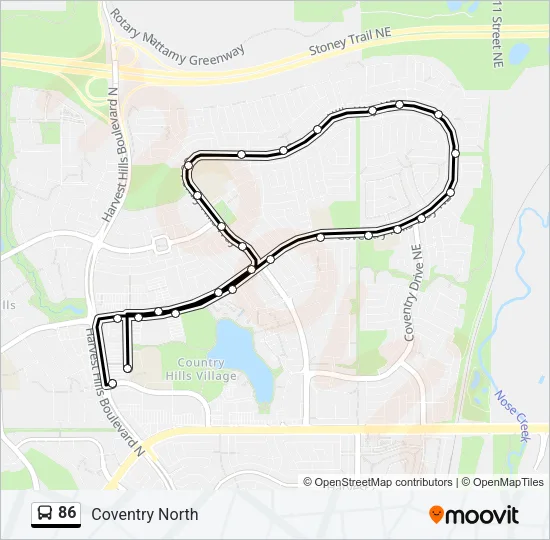 86 Bus Line Map