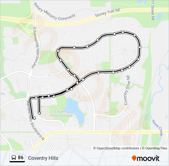 86 Bus Line Map