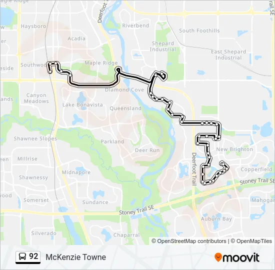 92 Bus Line Map