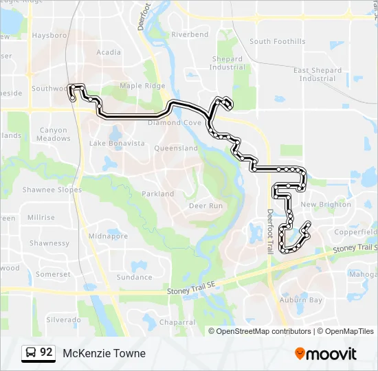 92 Bus Line Map