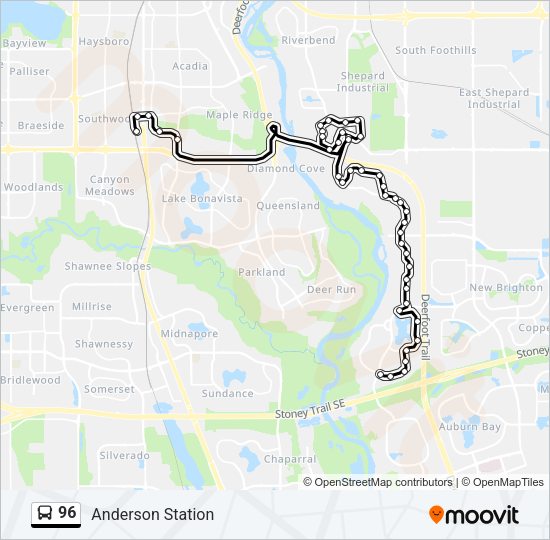 96 Bus Line Map