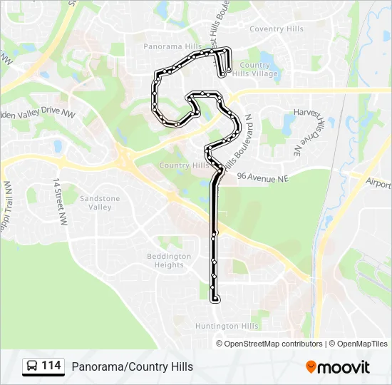 114 Bus Line Map