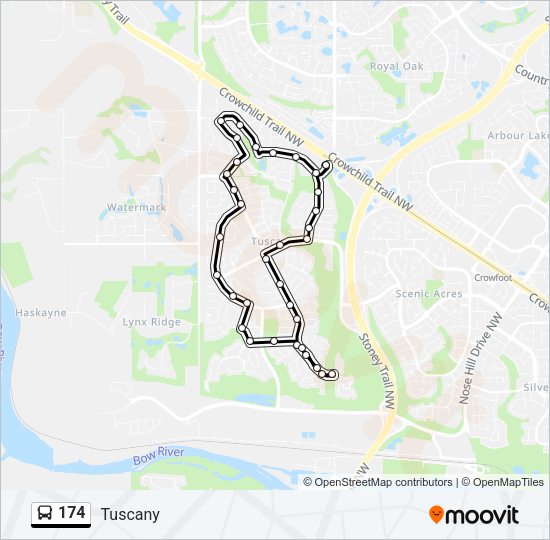 174 bus Line Map