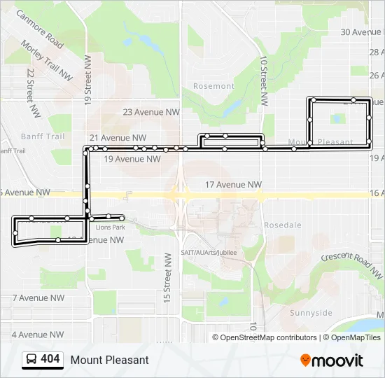 404 Bus Line Map