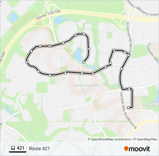 421 Bus Line Map