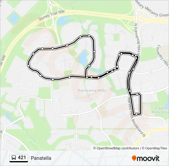 421 Bus Line Map