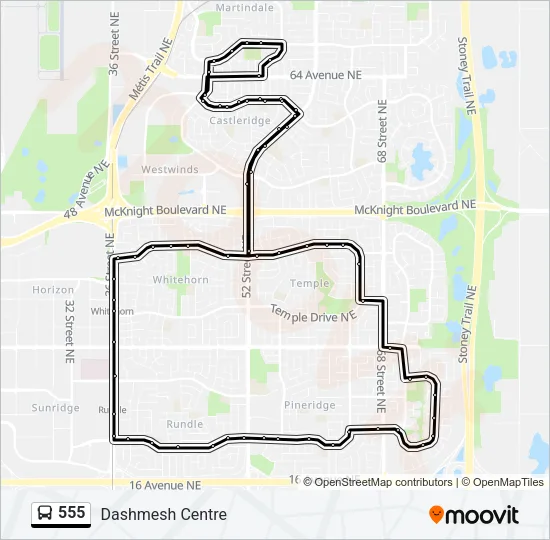 555 Bus Line Map