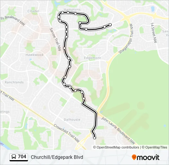 704 Bus Line Map