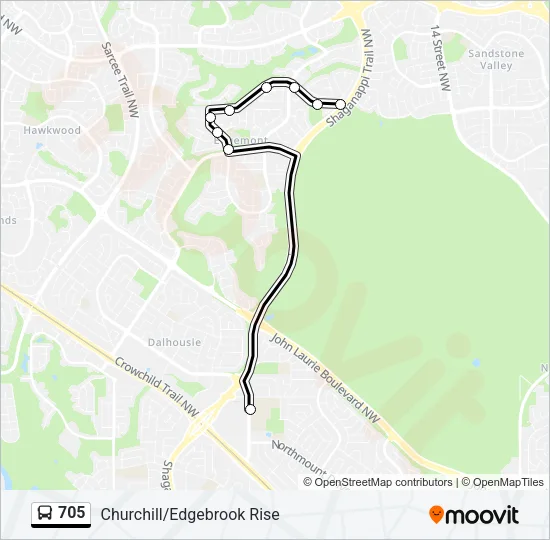 705 Bus Line Map