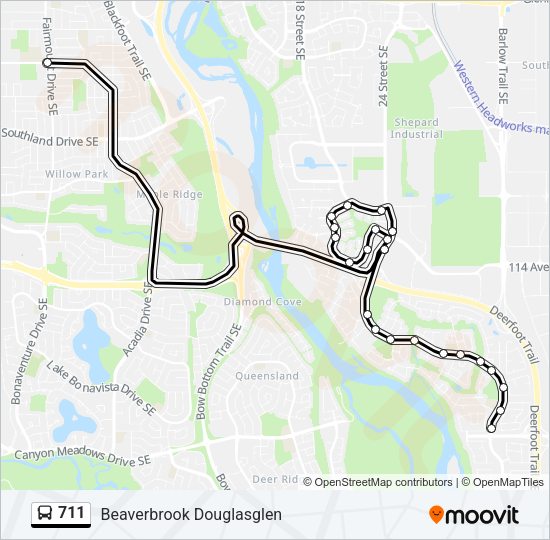 711 bus Line Map